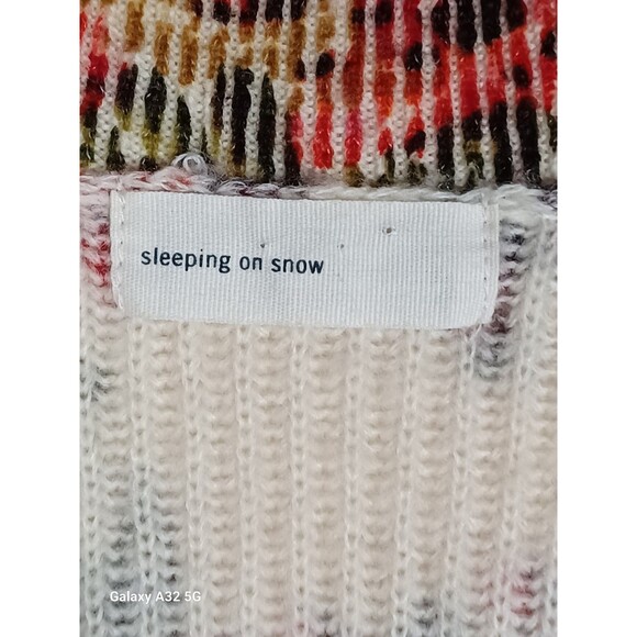 Anthro Sleeping on Snow Cardigan Sweater Wool Blend Small Romantic Boho Work - Picture 4 of 7
